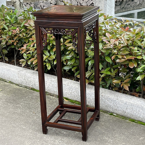 红木花架印尼黑酸枝客厅中式实木落地盆景架古典家具阔叶黄檀花几