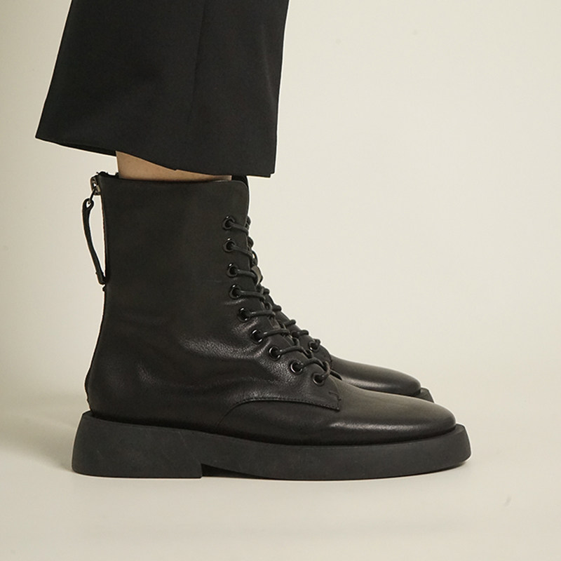 马丁靴女潮酷英伦风增高真皮短靴