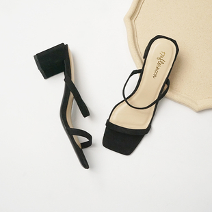 断码 40码 福利 法式 女 小众复古方头拖鞋