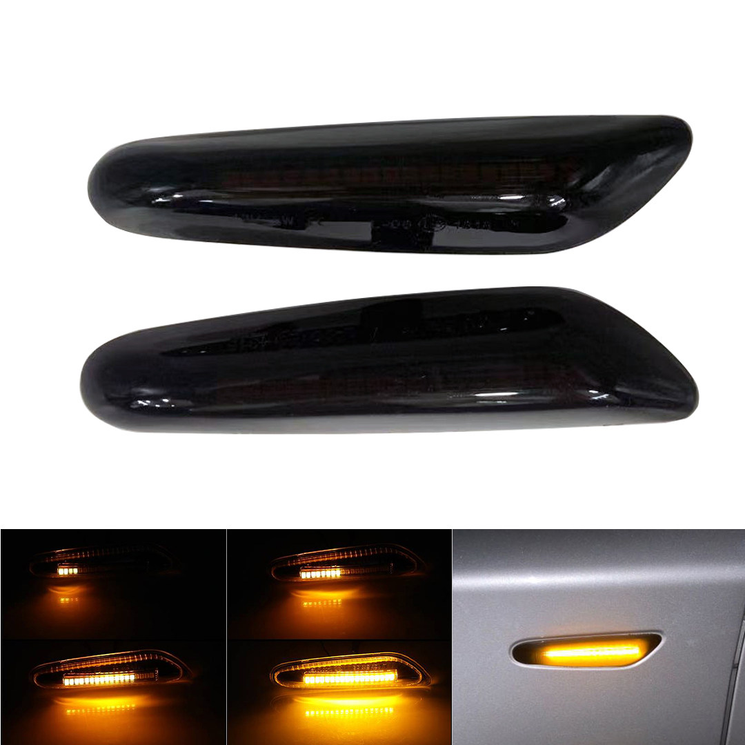 适用宝马叶子板转向灯1/3/5系E46E60E87E90本田雅阁流水款led解码