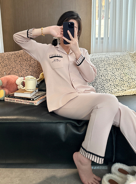 美梦【商场同款】春夏季100%纯棉宽松大码女士丝光爽棉开衫家居服