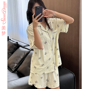 短袖 美梦 凉感莫代尔棉小清新少女印花开衫 商场同款 家居服 夏季