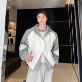 春季新款撞色设计韩版连帽男夹克卫衣潮流假两件休闲外套146P135，男装夹克，星座901-1（原C217）