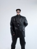 秋冬设计款立领解构拼接潮流男皮衣外套时髦个性痞帅西服121P155，男装皮衣，星座901-1（原C217）