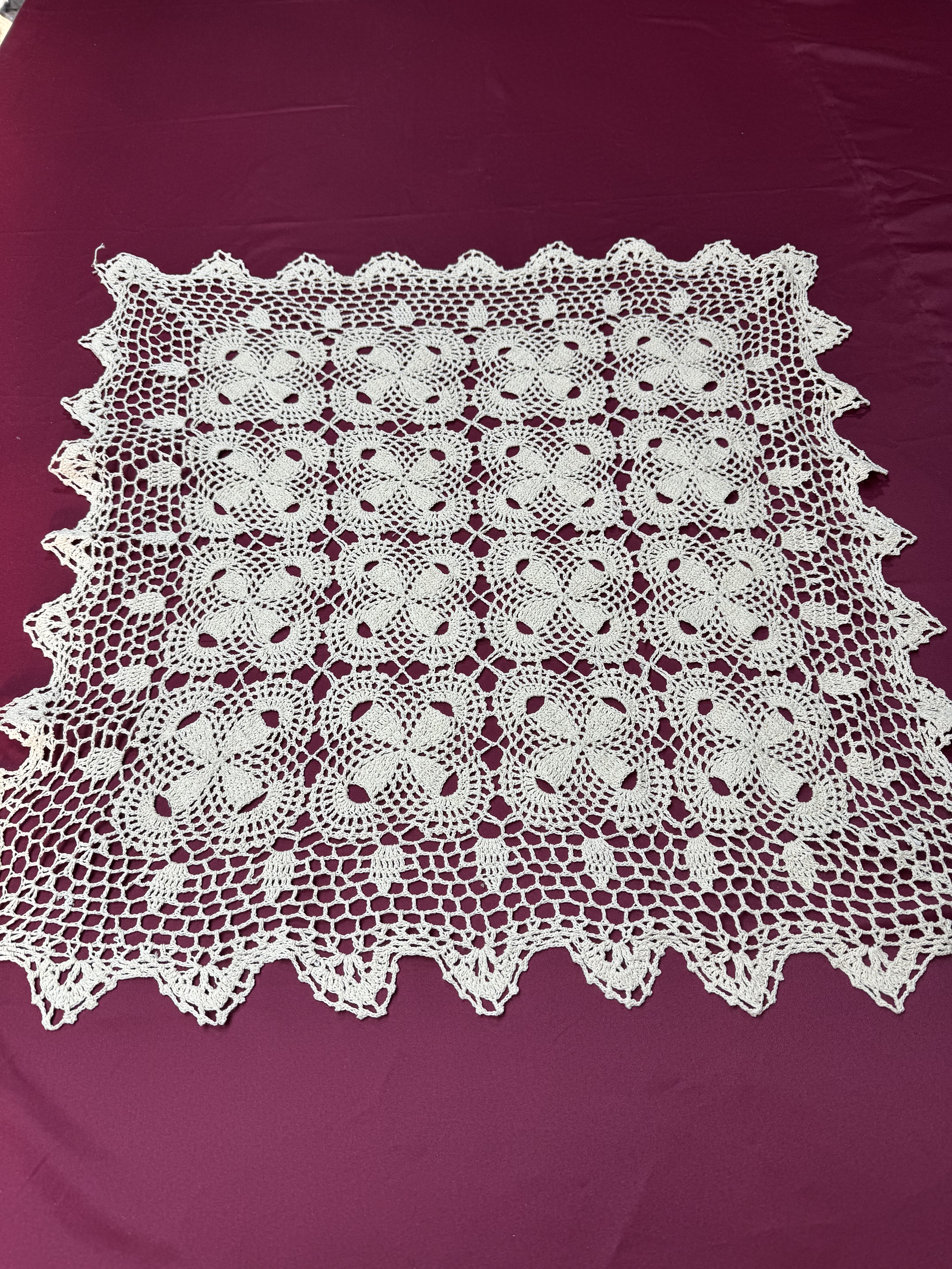 纯手工钩织纯棉美式复古镂空白沙发巾桌布正方形盖巾,居家布艺,万能盖巾,淘宝优惠券,粉丝福利购,淘宝优惠卷