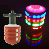 儿童仿木陀螺发光音乐小孩益智玩具广场地摊地摊礼品地推扫码 礼物