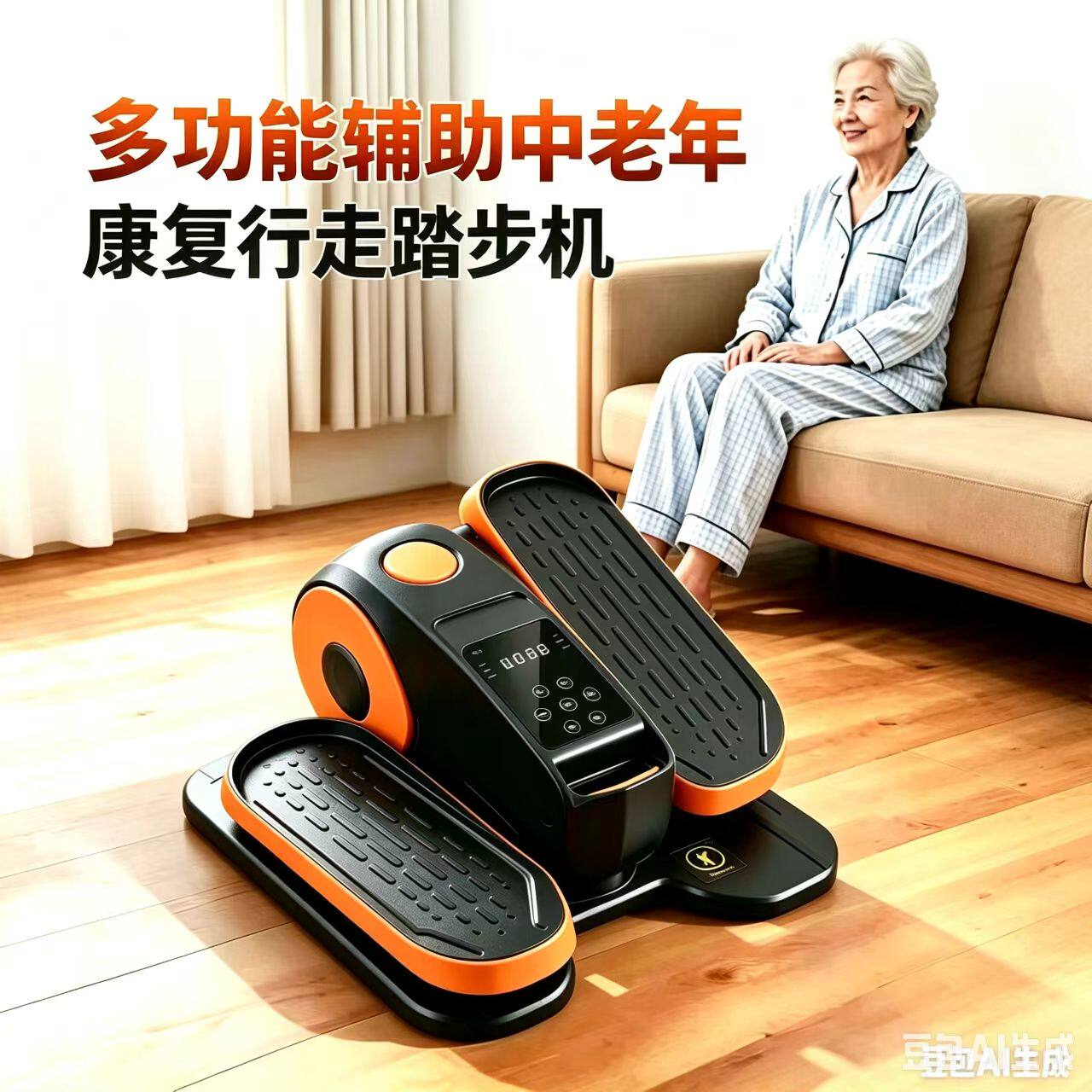 电动家用踏步机中老年康复脚力走步机家用健身器材健步走运动静音