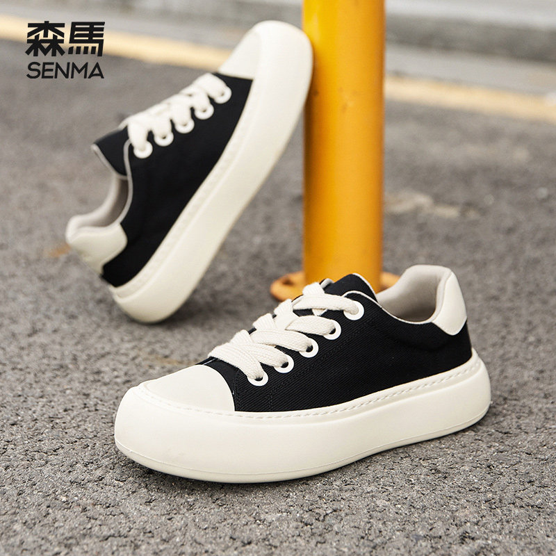 森马板鞋男潮鞋2025新款夏季男鞋潮流百搭厚底男士运动休闲帆布鞋