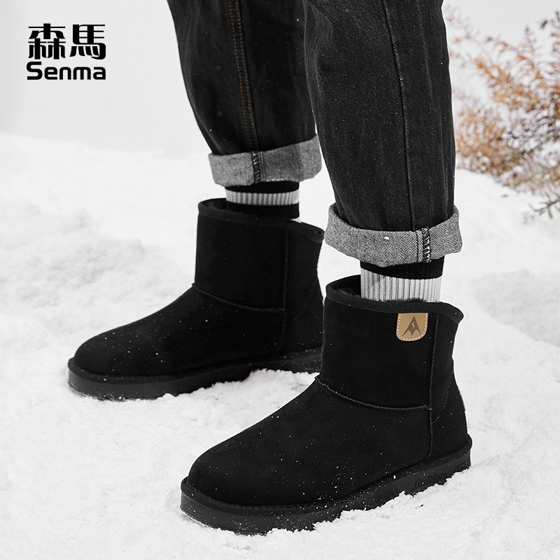 森马加绒加厚新款防水棉鞋雪地靴