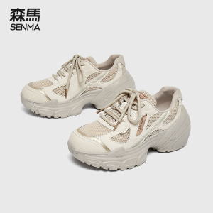 森马女鞋2024新款春季厚底老爹鞋爆款百搭学生休闲网面运动鞋子W