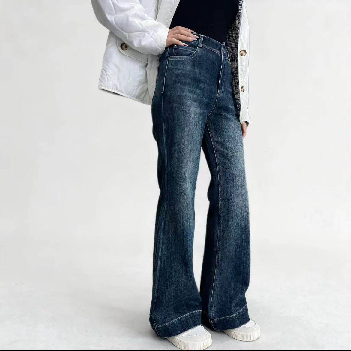 天丝喇叭牛仔裤女新款女生秋季微喇裤子弹力显瘦显腿长百搭休闲裤