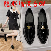 内增高乐福鞋 尖头 秀气凯旋门软皮工作单鞋 女小码 313233冬秋小皮鞋