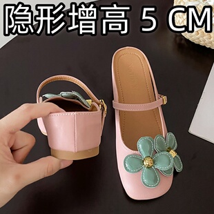 内增高包头半拖鞋女夏外穿小码3233花朵士不累脚国风旗袍配的鞋子