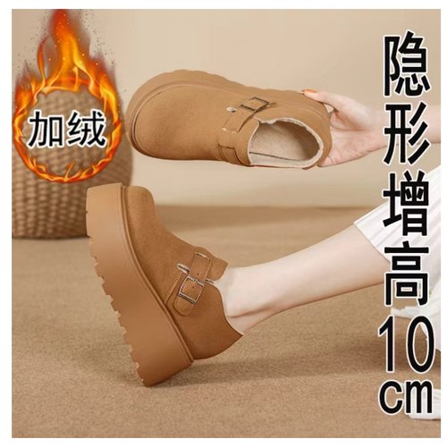 加绒内增高勃肯鞋女小个子厚底33