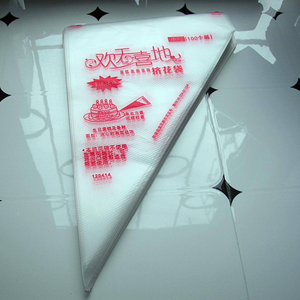 挤花袋 烘培DIY器具 裱花嘴 裱花枪 裱花袋 100只装 多次使用小号