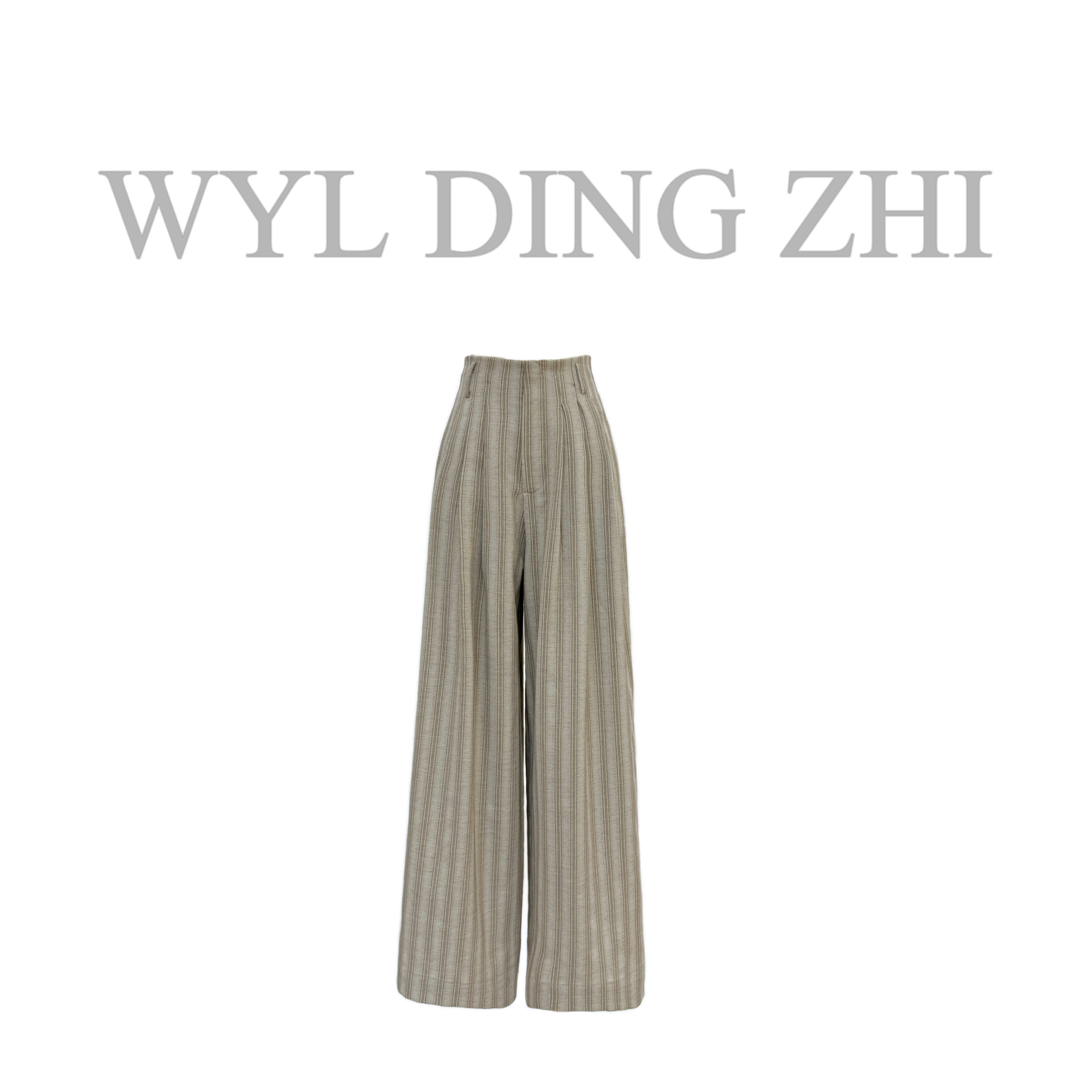 BinGBinglin大雯子春夏复古小众设计感老钱气质条纹阔腿裤休闲裤