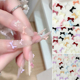 小甜心蝴蝶结美甲饰品混款 糖果色迷你蝴蝶结立体彩色树脂美甲饰品