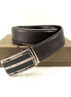SATCHI沙驰正品男腰带头层牛皮裤带自动扣皮带FN414264-041F/4折