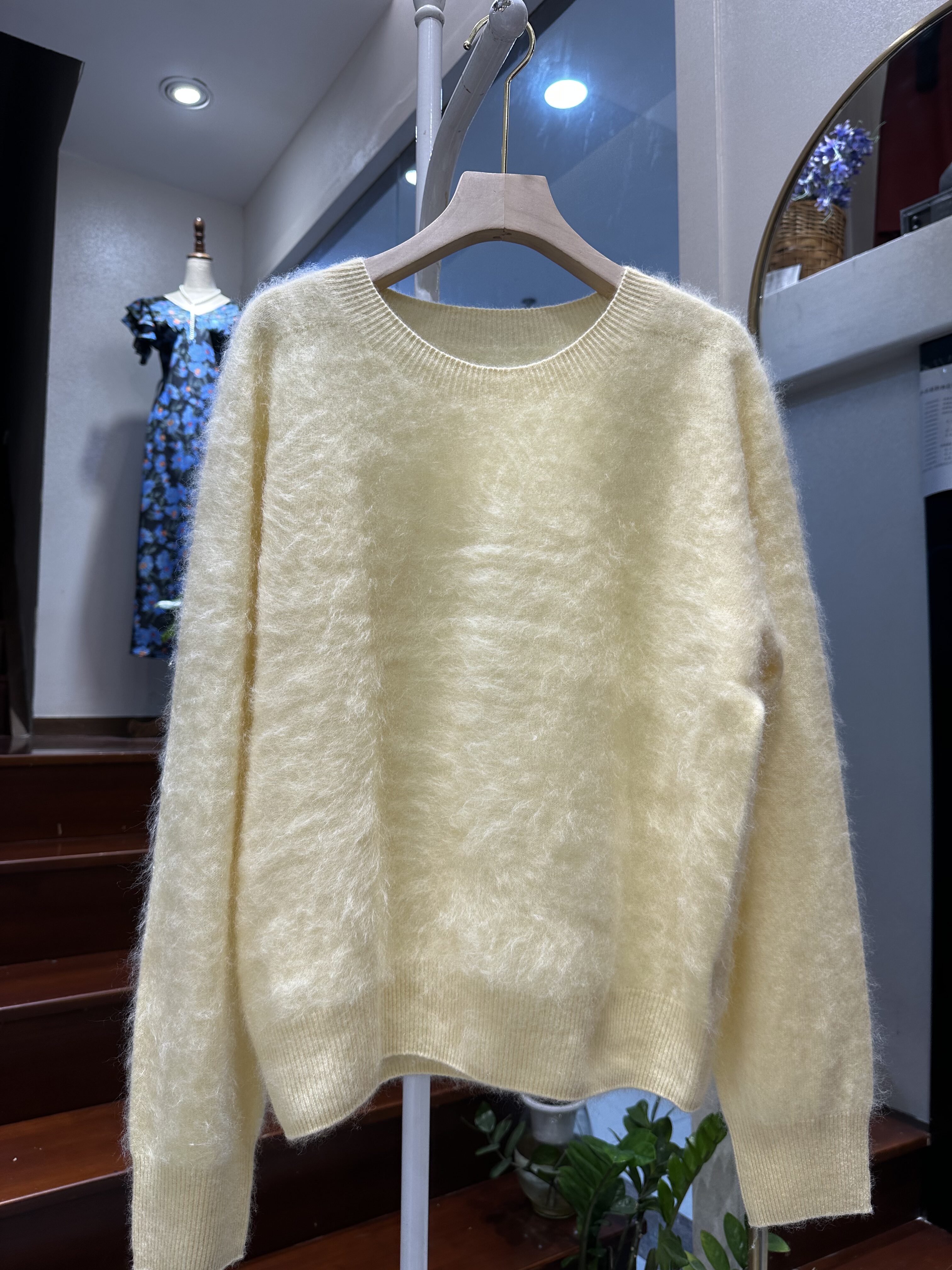 韩系纯色圆领羊绒羊毛针织衫女装宽松显瘦百搭长袖毛茸茸毛衣上衣,女装/女士精品,羊绒衫,淘宝优惠券,粉丝福利购,淘宝优惠卷