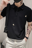 2022刺绣熊夏季精神小伙短袖POLO衫社会青年上衣D326-16659P48，男装Polo衫，星座1101
