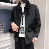 秋冬水洗牛仔外套夹克抖音直播高品质男上衣D326-1BK008P125，男装夹克，星座1101