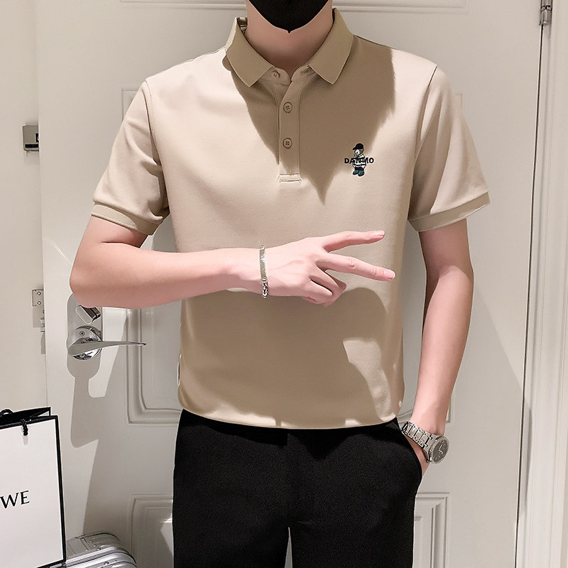 2024春夏男打底衫短袖上衣POLO衫抖音刺绣男D326-16886P55,男装T恤,星座1101