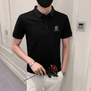 2024夏装男刺绣虎头POLO社会小伙短袖潮男POLO衫D326-1 6801 P45图片
