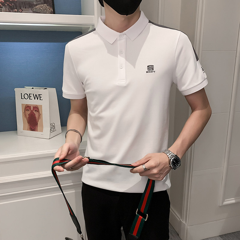 2023夏季刺绣精神小伙短袖POLO衫社会青年上衣潮D326-16806P55,男装Polo衫,星座1101