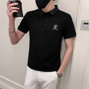 2024夏装男刺绣虎头POLO社会小伙短袖潮男POLO衫D326-1 6801 P45图片