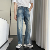 2024秋装男新款牛仔裤韩版宽松轻熟风直筒男长裤D326-11030P78，男装牛仔裤，星座1101