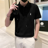 2024夏装男新品抖音直播爆版短袖POLO常规版型男D326-16902P55，男装Polo衫，星座1101