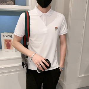 2023夏装男刺绣虎头POLO社会小伙短袖潮男POLO衫D326-16850P55