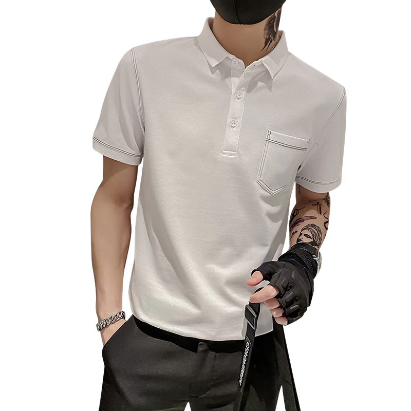 2024夏装男POLO新款社会小伙短袖潮男POLO衫上衣D326-16676P55,男装Polo衫,星座1101
