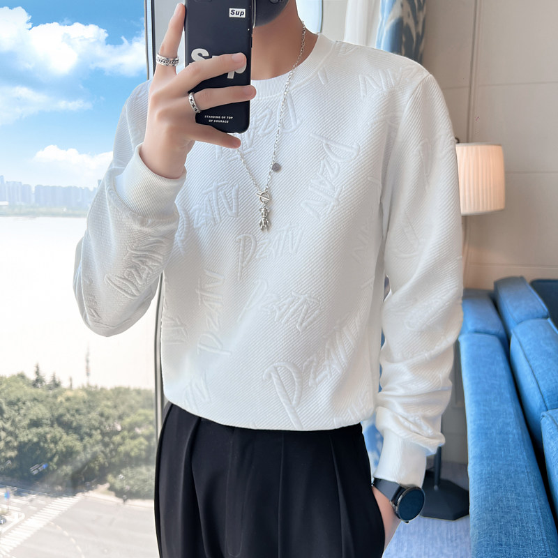 秋装新款社会风针织条纹卫衣上衣男直播D326-15561P68控98,男装卫衣,星座1101