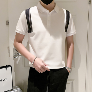 2024春夏男打底衫短袖上衣POLO衫抖音拼接男 D326-1 6882 P55图片