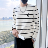 22秋冬男新款韩版条纹针织毛衣青少年毛衣D326-16603P78控108，男装针织衫/毛衣，星座1101