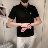 2024夏季刺绣精神小伙短袖POLO衫社会青年上衣潮D326-19001P55，男装Polo衫，星座1101