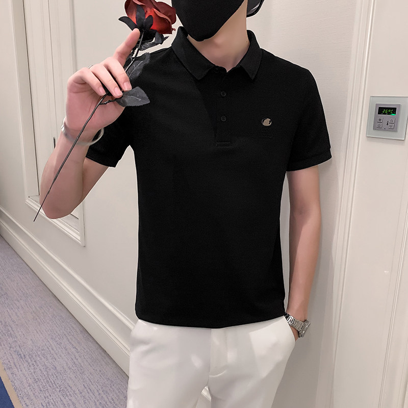 2023夏装男印花POLO新款社会小伙短袖潮男POLO衫D326-16815P55,男装Polo衫,星座1101