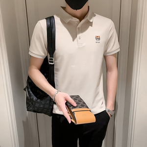 2024夏装男刺绣虎头POLO社会小伙短袖潮男POLO衫D326-1 6850 P55图片