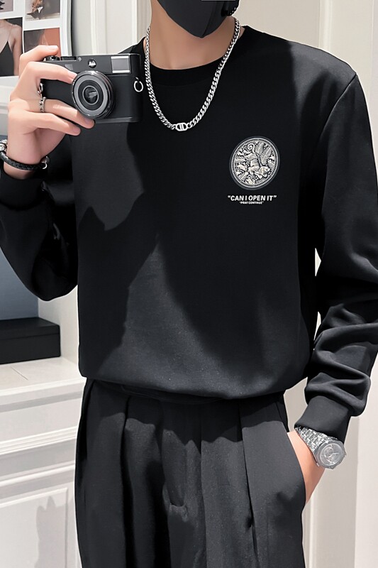 22秋冬男新款韩版印花上衣打底衫青少年卫衣D326-11282P58控78,男装卫衣,星座1101