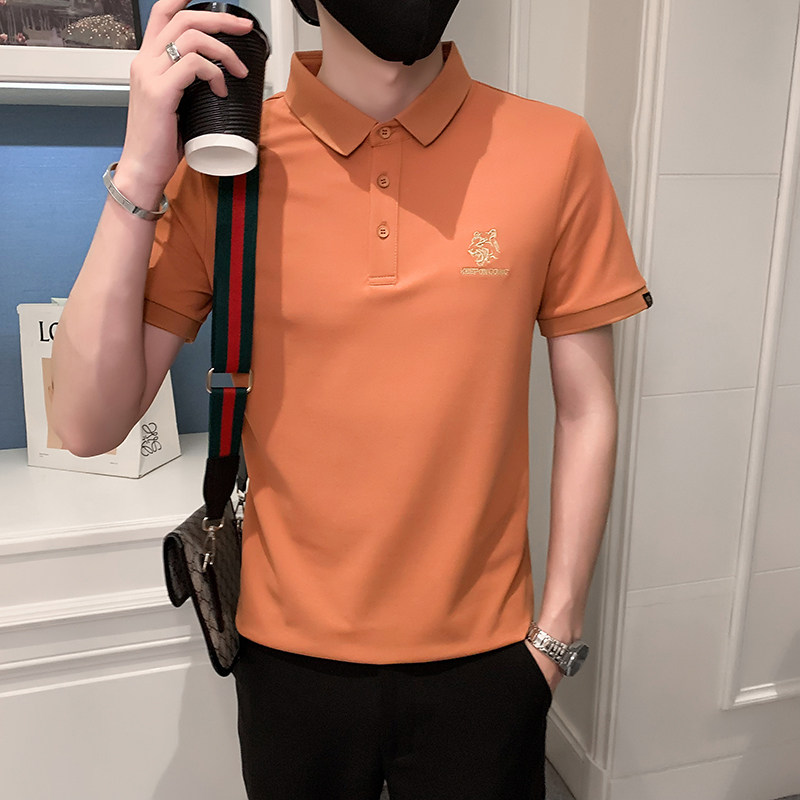 2024夏装男刺绣虎头POLO社会小伙短袖潮男POLO衫D326-16801P45,男装T恤,星座1101