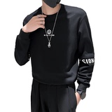 2024秋装新款社会风圆领卫衣上衣男直播D326-13332P68控98，男装卫衣，星座1101