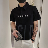 2022印花夏精神小伙短袖POLO衫社会青年上衣D326-16669P48，男装Polo衫，星座1101