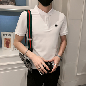 2024夏季刺绣精神小伙短袖POLO衫社会青年上衣潮D326-19001P55