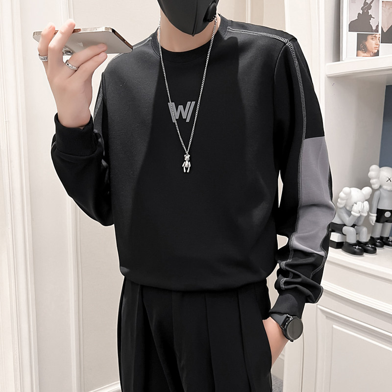 2024秋装新款社会风圆领卫衣上衣男直播D326-18009P68控98,男装卫衣,星座1101