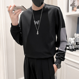 2024秋装新款社会风圆领卫衣上衣男直播D326-18009P68控98，男装卫衣，星座1101