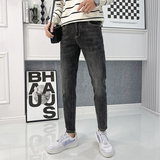 2024秋冬男新款牛仔长裤韩版青少年修身小脚裤潮D326-18051P85，男装休闲裤，星座1101