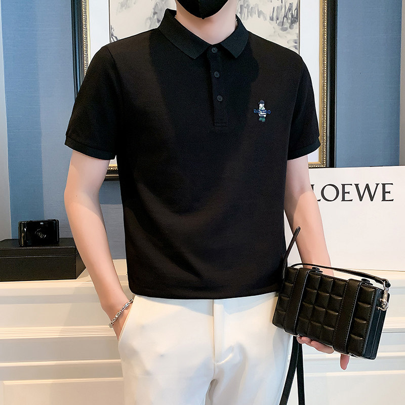 2024春夏男打底衫短袖上衣POLO衫抖音刺绣男D326-16886P55,男装T恤,星座1101