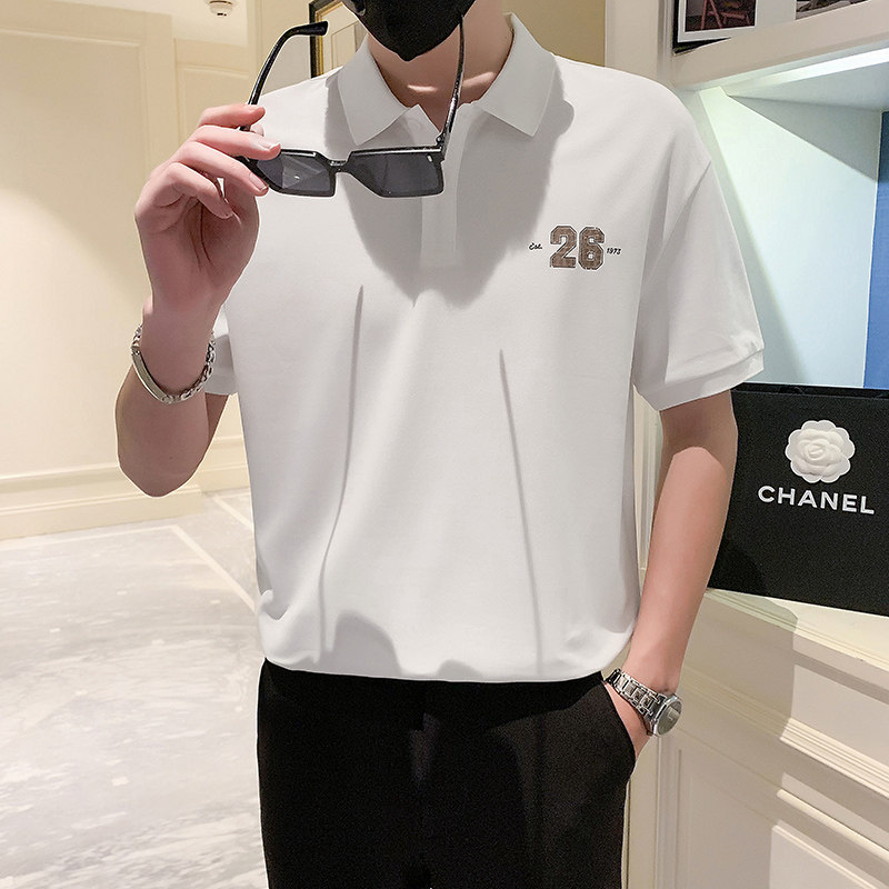 2024春夏男打底衫短袖上衣POLO衫抖音拼色男D326-19113P55,男装T恤,星座1101