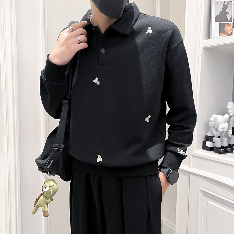 2024秋装新款社会风刺绣卫衣上衣男直播D326-15559P78控10,男装卫衣,星座1101